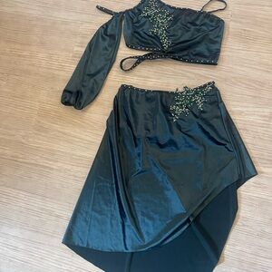 Dark Green two piece dance costume